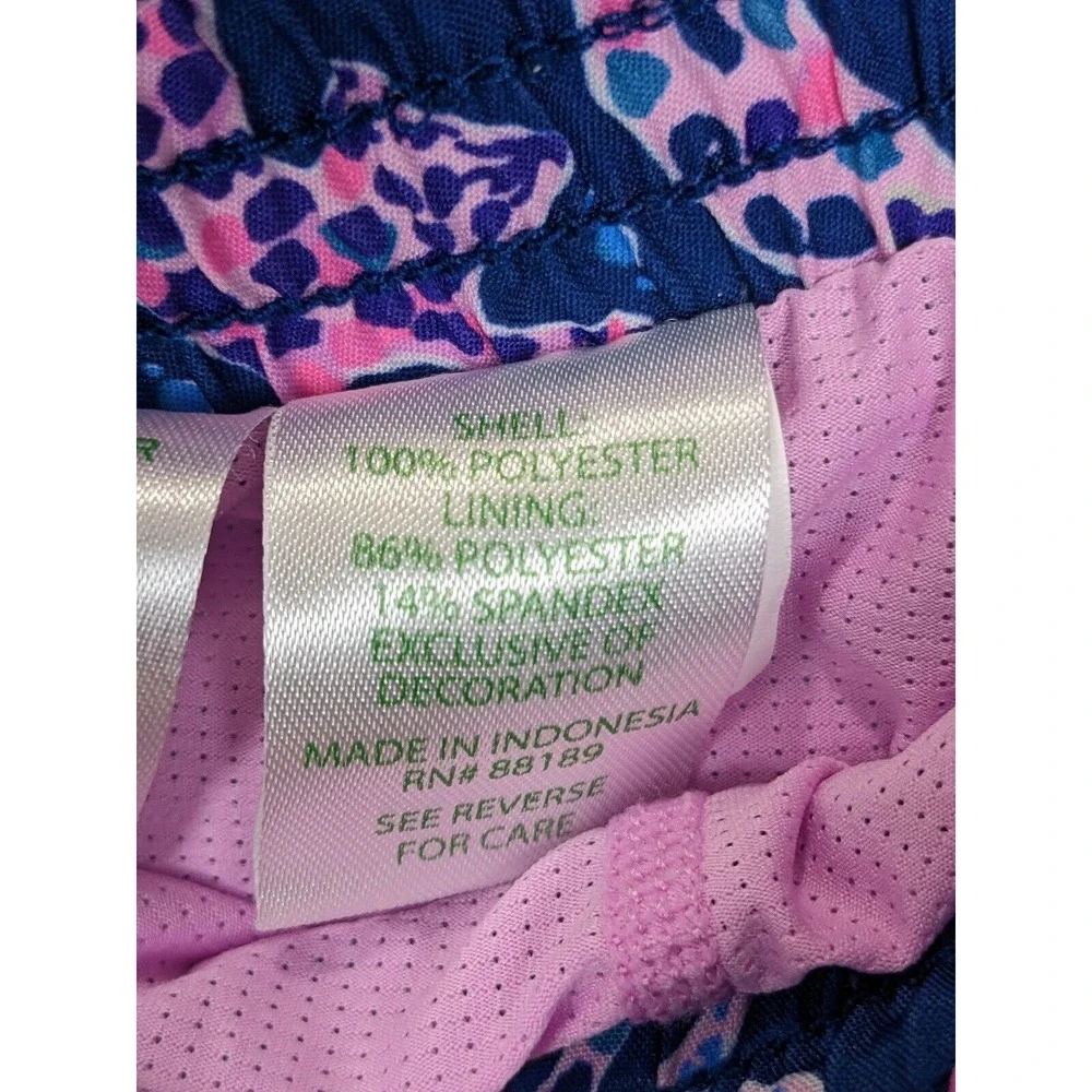 Lilly Pullitzer Luzletic Womens Shorts Athletic Size XS Polyester Pink‎ Blue